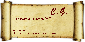 Czibere Gergő névjegykártya